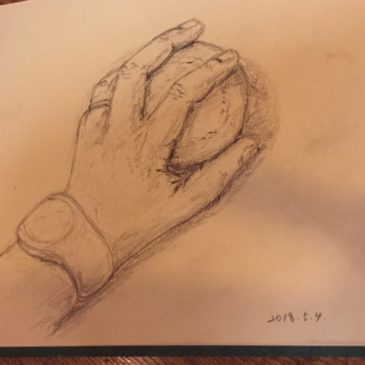 5月「鉛筆で手を描く」（桑名）