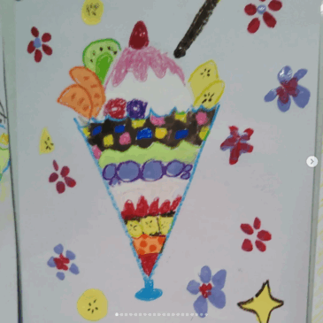 親子おえかき部9月「パフェ」